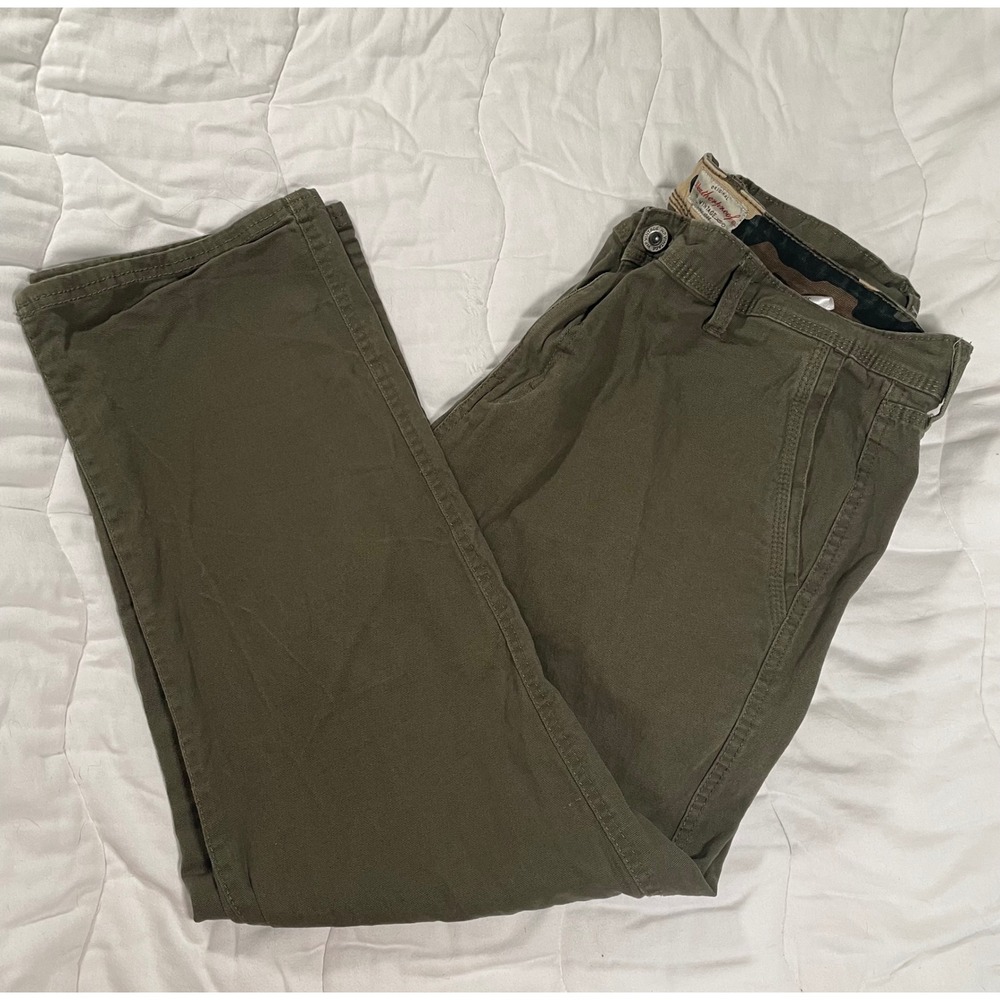 Weatherproof Vintage Mens Relaxed Fit Utility Pants Olive Green 38x30 Stretch